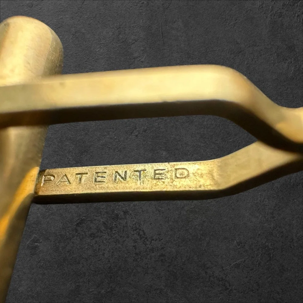 Krementz‎ Cufflinks Mens OS Gold Tone Vintage Patented Oval Concentric Border